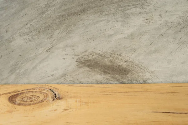 Ahşap Pano önünde beton arka plan boş