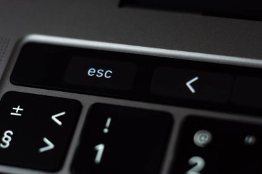 Kiev, Ukrayna - 24 Ocak 2020: Kaçış düğmesi 