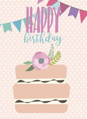 Şirin doğum günü tebrik kartı veya davet