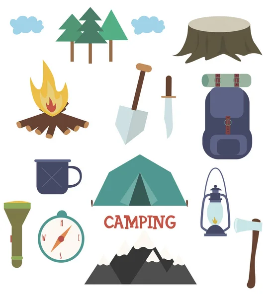 Tarjeta camping verano — Vector de stock