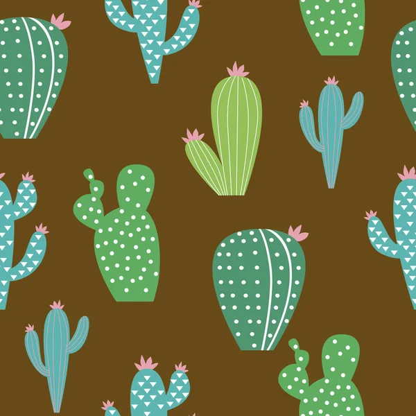 Modèle sans couture cactus — Image vectorielle