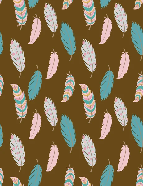 Plume indienne motif sans couture — Image vectorielle