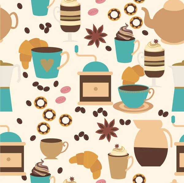 Seamless coffee pattern — Stock Vector