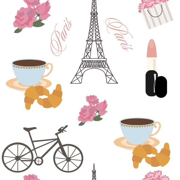 Liebe zu Paris nahtlosem Muster — Stockvektor