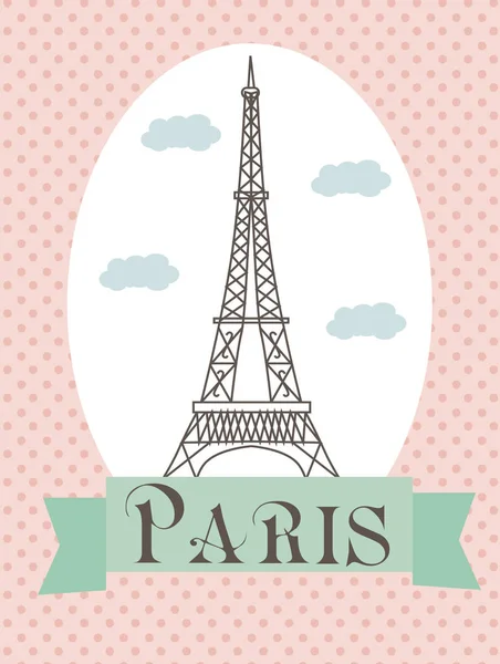 Amor ao cartão de Paris — Vetor de Stock