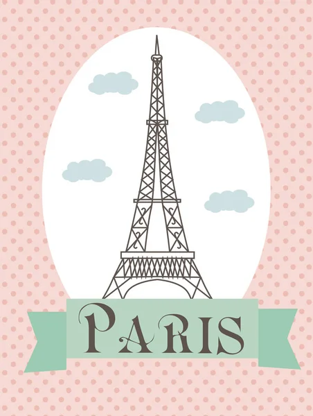 Love to Paris card — Stock Vector