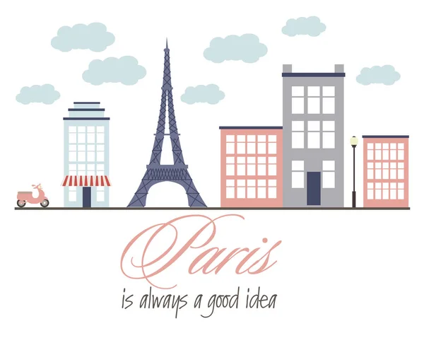 Szerelem-hoz Párizs kártya — Stock Vector