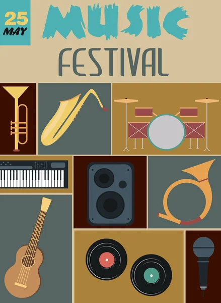 Muziek festival poster — Stockvector