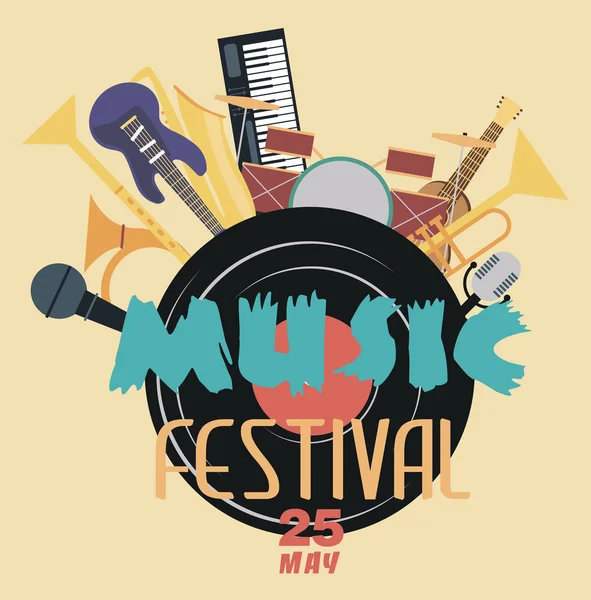 Muziek festival poster — Stockvector