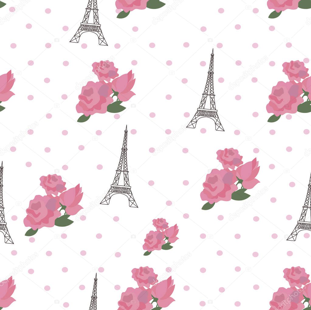 Love to Paris seamless pattern 