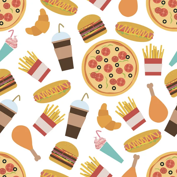 Fast food seamless pattern
