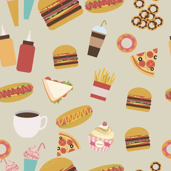 Fast food seamless pattern