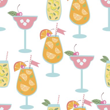 Kokteyler yaz Dikişsiz desen