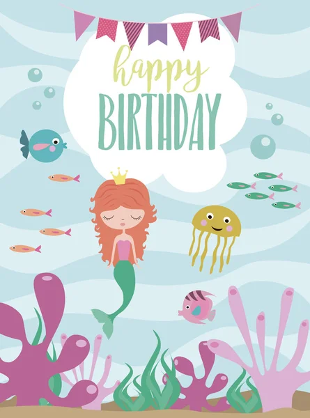 Happy Birthday greeting or invitation card template — Stock Vector