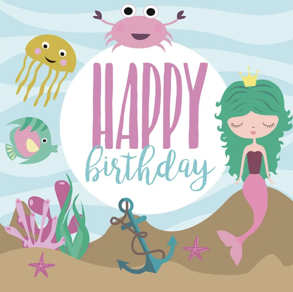 Mutlu doğum günü tebrik veya davetiye kartı şablonu