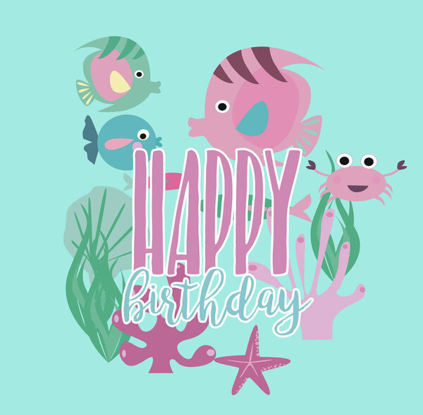 Happy Birthday greeting or invitation card template