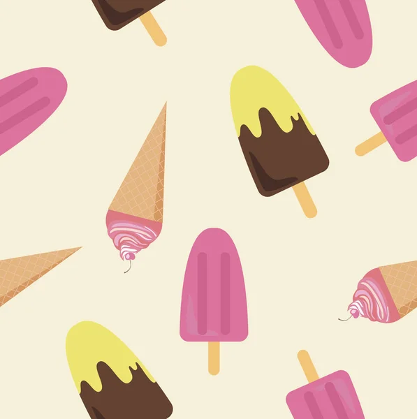 Ice cream sommaren sömlösa mönster — Stock vektor