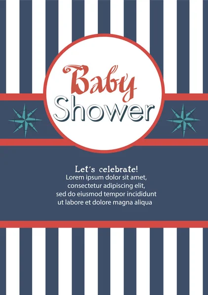 Nautical Baby shower card — Stock Vector