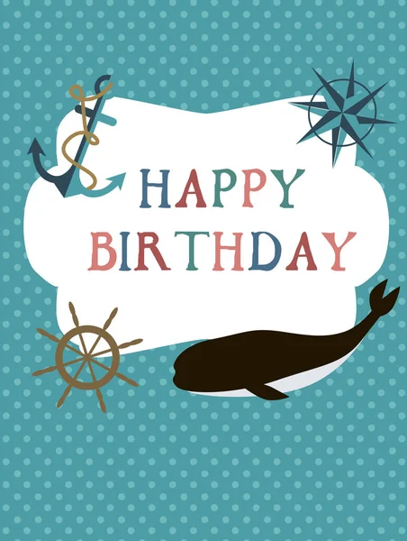 Feliz cumpleaños invitación o tarjeta de felicitación — Vector de stock