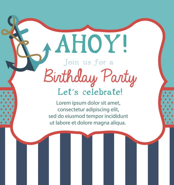 Feliz cumpleaños invitación o tarjeta de felicitación — Vector de stock