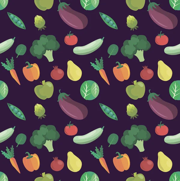 Vector vegetables pattern — Stock Vector