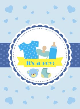 Bebek duş kutlama tebrik ve davetiye kartı