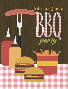 Yaz parti davetiye Barbekü piknik