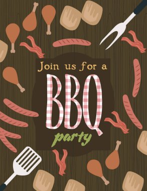 Yaz parti davetiye Barbekü piknik