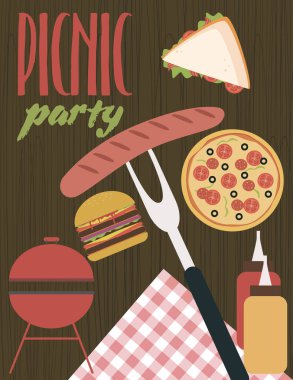 Yaz parti davetiye Barbekü piknik