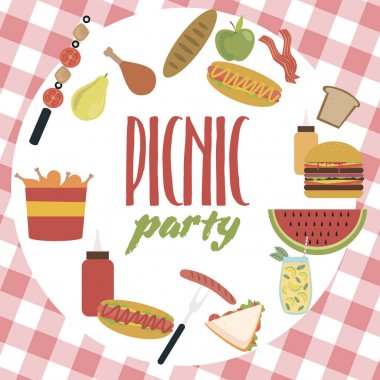 Yaz parti davetiye Barbekü piknik