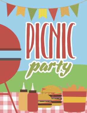 Yaz parti davetiye Barbekü piknik