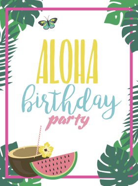 Yaz Aloha parti kartı 