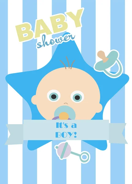 Baby Shower celebrazione biglietto di auguri e invito — Vettoriale Stock