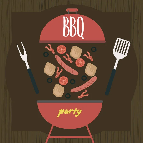 Invitación fiesta de verano Barbacoa tarjeta de picnic — Vector de stock