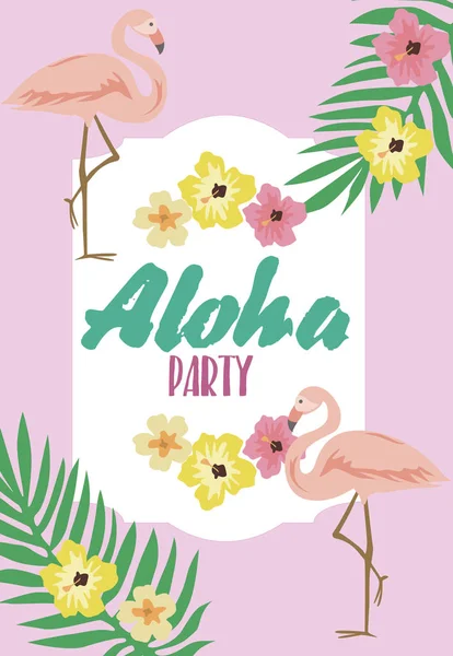 Tarjeta de fiesta de verano Aloha — Vector de stock