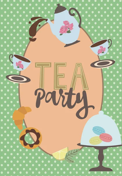 Запрошення на чайну вечірку — стоковий вектор