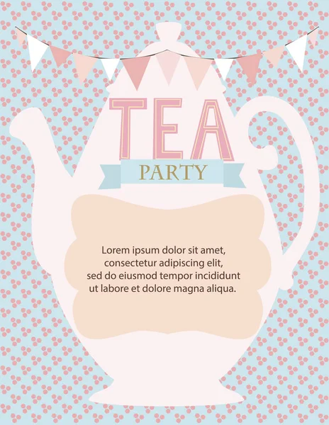 Karta zaproszenie tea party — Wektor stockowy