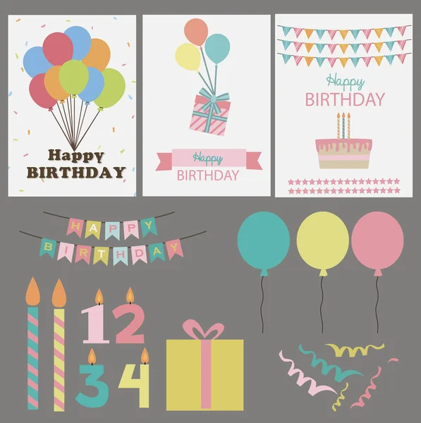 Tarjeta de cumpleaños feliz — Archivo Imágenes Vectoriales