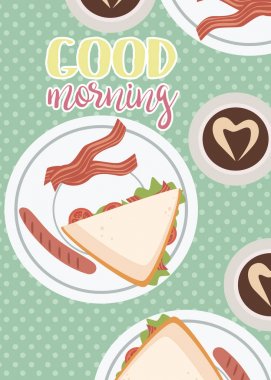 Sabah kahvaltı kavramı poster