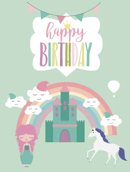 Magic birthday party card — Stock Vector