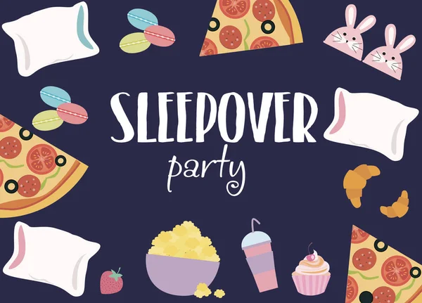 Pijama partisi davetiye şirin elemanları ile