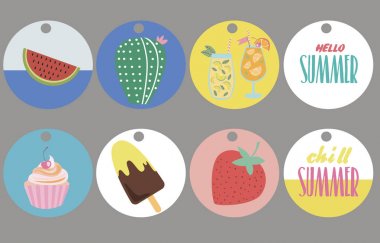 Yaz nesnelerle etiket kümesi