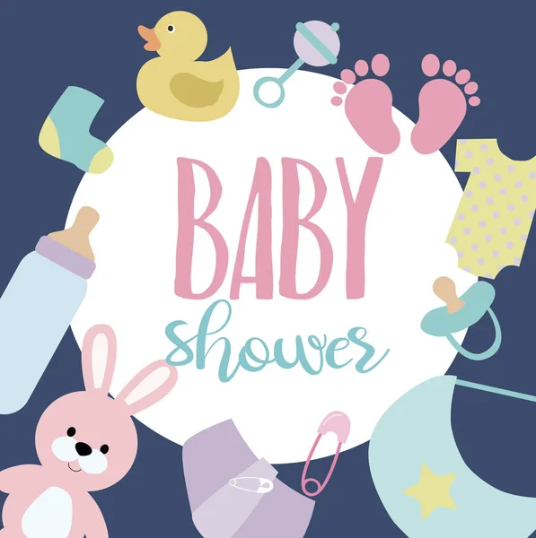 Tarjeta de invitación baby shower — Archivo Imágenes Vectoriales