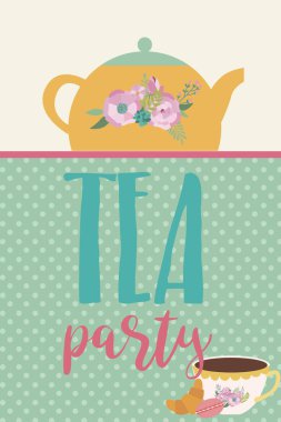 Çay partisi daveti veya tebrik kartı