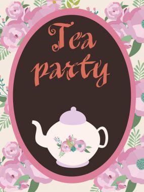 Çay partisi daveti veya tebrik kartı