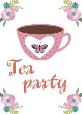 Çay partisi daveti veya tebrik kartı