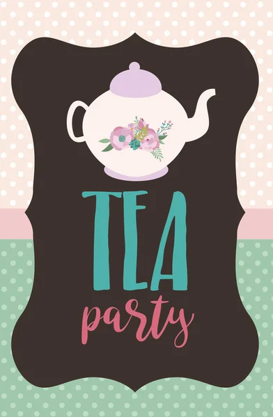 Einladungskarte für Tea Party — Stockvektor