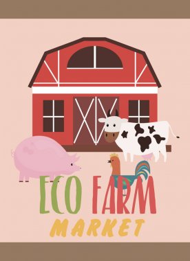 Çiftlik manzara kartı 