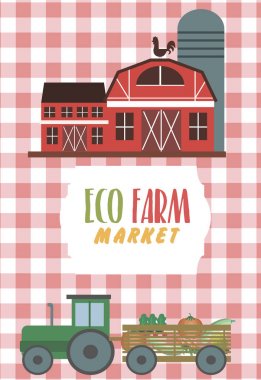 Çiftlik manzara kartı 