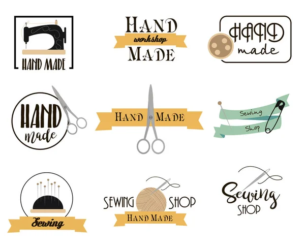 Dikiş dükkanı ve el kümesi etiketleri yapılan 